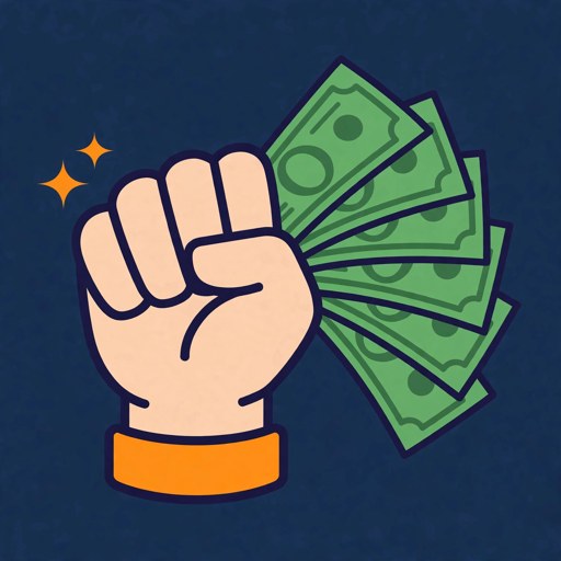 A fist holding cash
